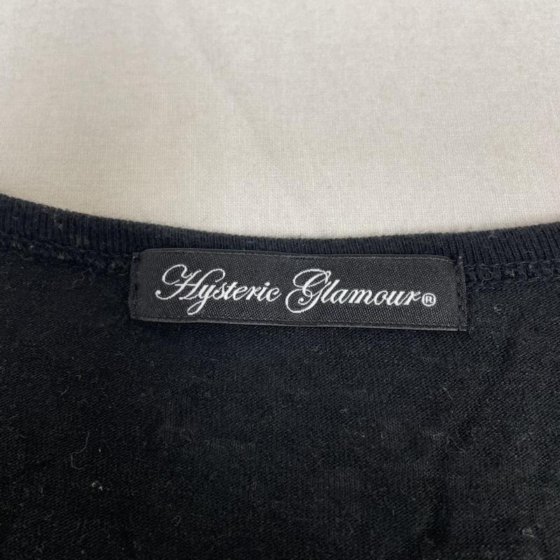 ヒステリックグラマー HYSTERIC GLAMOUR ワンピース ひざ丈スカート ワンピース カットソー 長袖 レイヤード リネン混 ヒスガール ロゴ FREE ロゴ、文字 X キャラクター X プリント 黒 / ブラック / black レディース USED 古着 中古 50134841