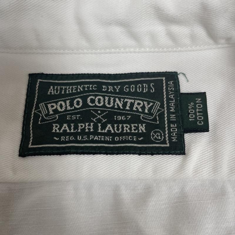 ラルフローレン RALPHLAUREN シャツ、ブラウス 長袖 80s 90s POLO COUNTRY ポロカン ホワイト デニム ワーク シャツ XL 無地 白 / ホワイト / white メンズ USED 古着 中古 50134872