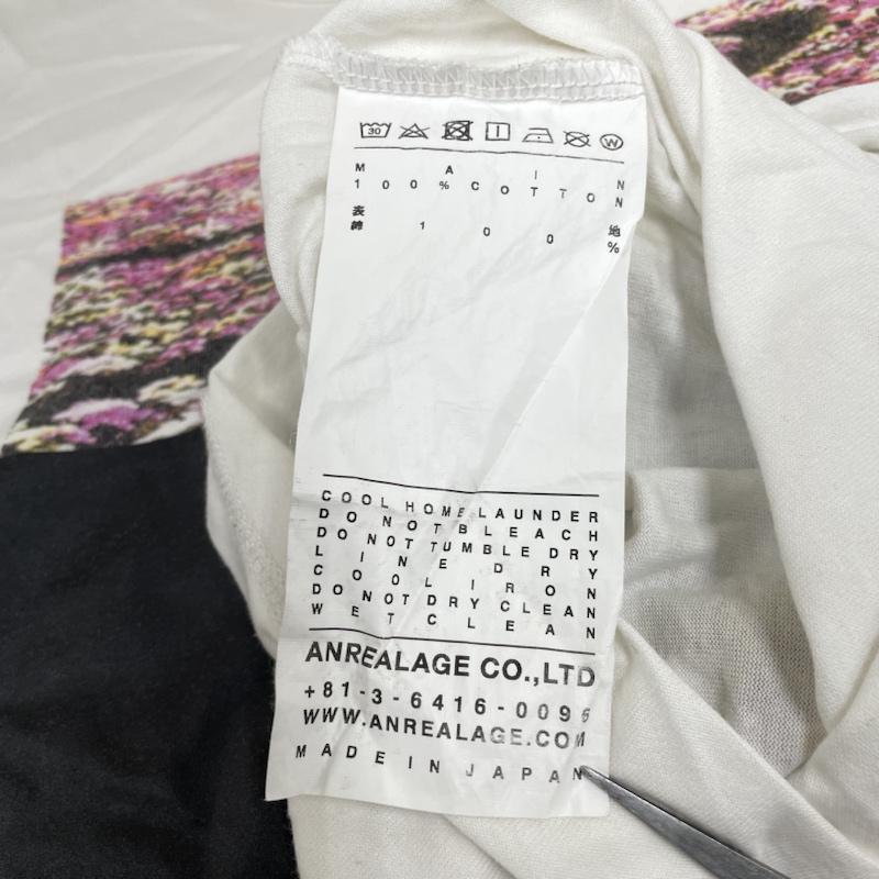 アンリアレイジ ANREALAGE Tシャツ 半袖 AR SILENCE PHOTO PRINT TEE 半袖 Tシャツ プリント 花柄 幾何学 デジタル カットソー - プリント X 花柄 X 幾何柄 X  白 / ホワイト / white メンズ USED 古着 中古 50135000