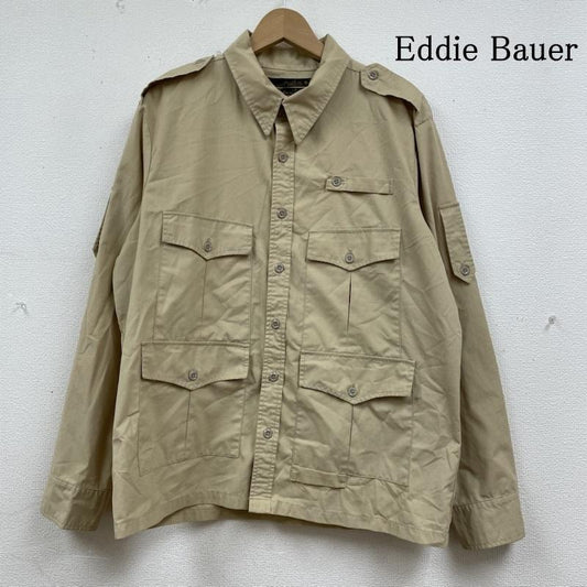 エディーバウアー Eddie Bauer シャツ、ブラウス 長袖 80s 珍品 マルチポケット エポレット シャツ ジャケット USA製 長袖 シャツ サファリジャケット XL 無地 ベージュ / ベージュ / beige メンズ USED 古着 中古 50135014