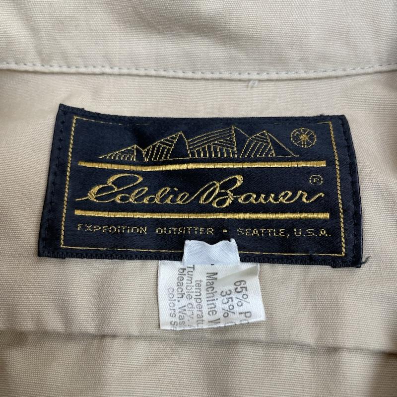 エディーバウアー Eddie Bauer シャツ、ブラウス 長袖 80s 珍品 マルチポケット エポレット シャツ ジャケット USA製 長袖 シャツ サファリジャケット XL 無地 ベージュ / ベージュ / beige メンズ USED 古着 中古 50135014