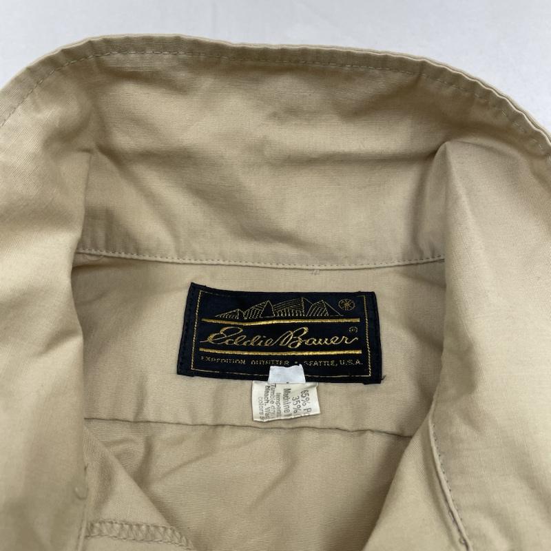エディーバウアー Eddie Bauer シャツ、ブラウス 長袖 80s 珍品 マルチポケット エポレット シャツ ジャケット USA製 長袖 シャツ サファリジャケット XL 無地 ベージュ / ベージュ / beige メンズ USED 古着 中古 50135014