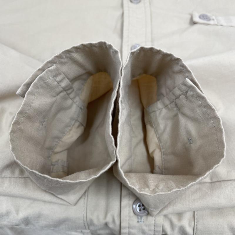 エディーバウアー Eddie Bauer シャツ、ブラウス 長袖 80s 珍品 マルチポケット エポレット シャツ ジャケット USA製 長袖 シャツ サファリジャケット XL 無地 ベージュ / ベージュ / beige メンズ USED 古着 中古 50135014
