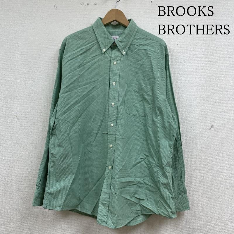 ブルックス ブラザーズ BROOKS BROTHERS シャツ、ブラウス 長袖 長袖 シャツ ブラウス Est.1818 ボタンダウン BD USA製 チェック XL チェック 緑 / グリーン / green メンズ USED 古着 中古 50135017