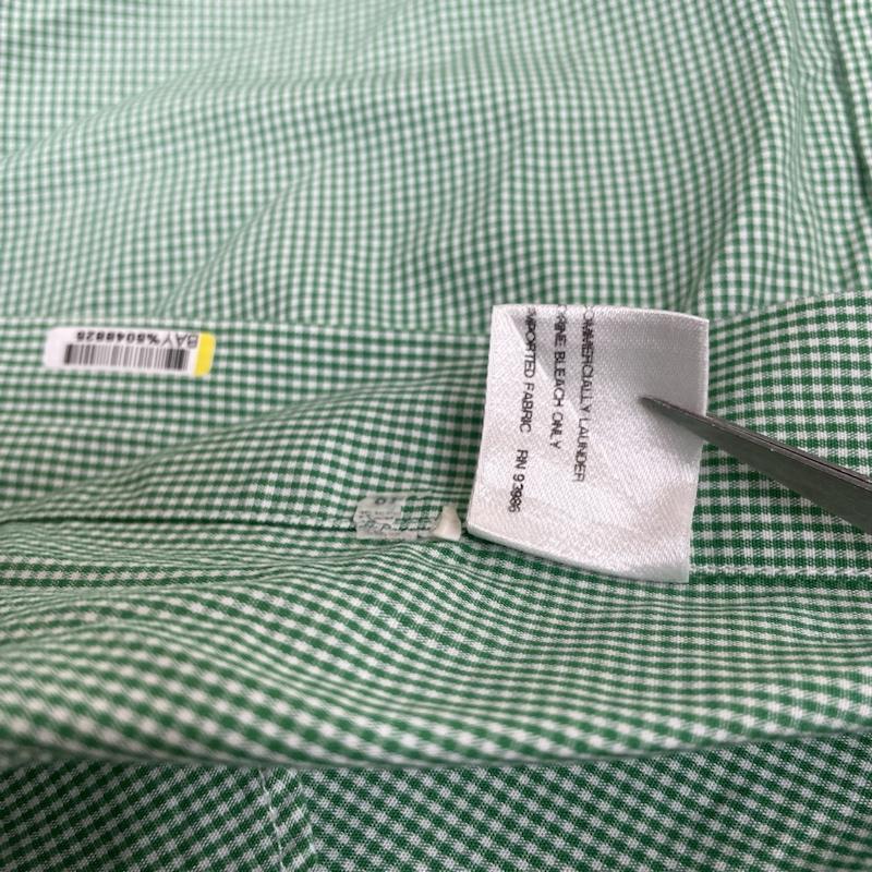 ブルックス ブラザーズ BROOKS BROTHERS シャツ、ブラウス 長袖 長袖 シャツ ブラウス Est.1818 ボタンダウン BD USA製 チェック XL チェック 緑 / グリーン / green メンズ USED 古着 中古 50135017