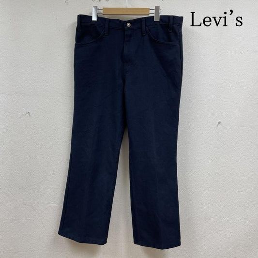 リーバイス Levi s パンツ ワークパンツ、ペインターパンツ 80s USA製 スタプレ フレア ブーツカット パンツ クロップド丈 SCOVIL 10517-6117 36インチ 無地 紺 / ネイビー / navy メンズ USED 古着 中古 50135042