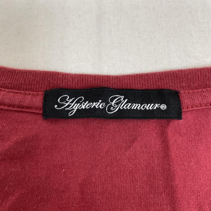 ヒステリックグラマー HYSTERIC GLAMOUR Tシャツ 長袖 半袖 Tシャツ 弾痕 ヒスベア ファックベア クマ プリント クルーネック シャツ カットソー FREE キャラクター X プリント 赤 / レッド / red レディース USED 古着 中古 50135070
