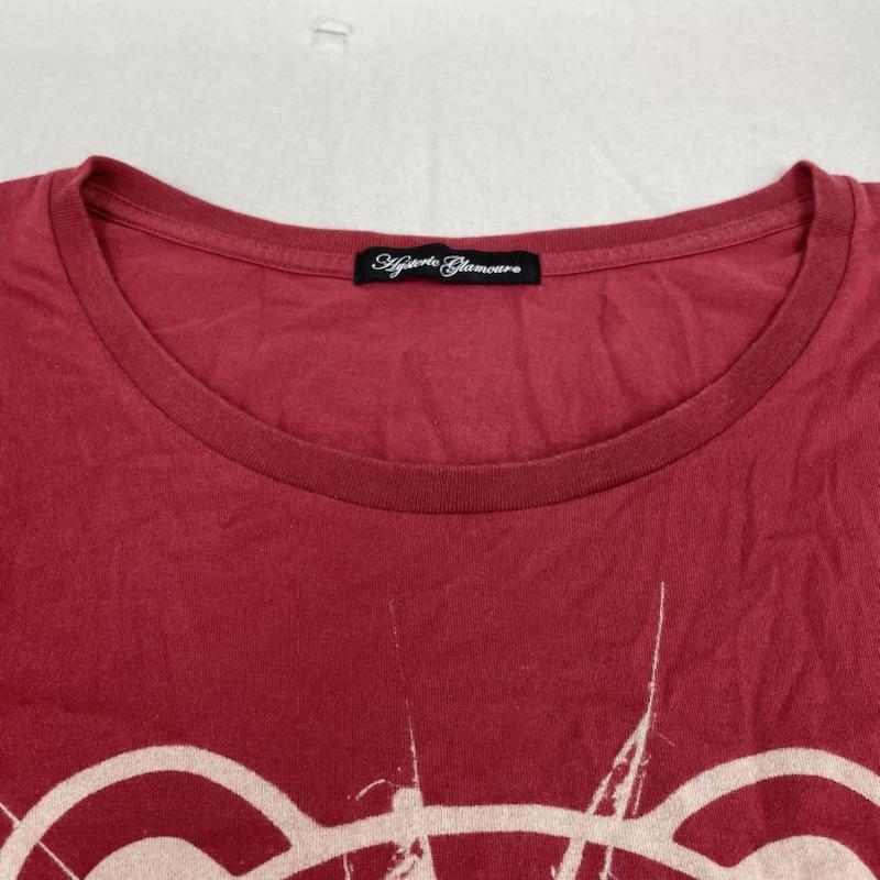 ヒステリックグラマー HYSTERIC GLAMOUR Tシャツ 長袖 半袖 Tシャツ 弾痕 ヒスベア ファックベア クマ プリント クルーネック シャツ カットソー FREE キャラクター X プリント 赤 / レッド / red レディース USED 古着 中古 50135070