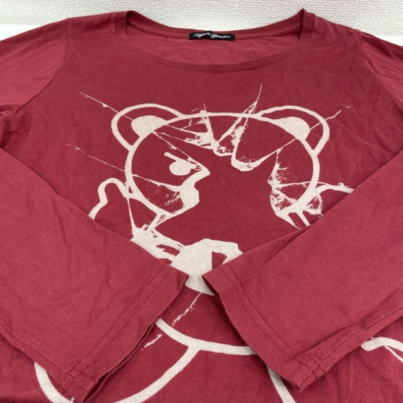ヒステリックグラマー HYSTERIC GLAMOUR Tシャツ 長袖 半袖 Tシャツ 弾痕 ヒスベア ファックベア クマ プリント クルーネック シャツ カットソー FREE キャラクター X プリント 赤 / レッド / red レディース USED 古着 中古 50135070