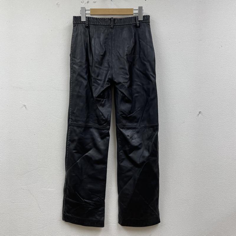古着 USED パンツ ワークパンツ、ペインターパンツ 元町ゼラール Zelal 本革 レザー パンツ スリム リアルレザー ステッチデザイン ジップフライ 羊革 ラム サイズ9AR 9号 無地 黒 / ブラック / black レディース USED 古着 中古 50135122