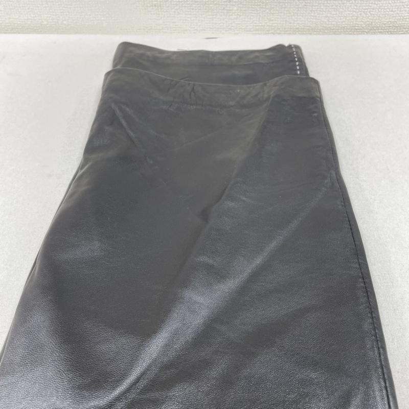 古着 USED パンツ ワークパンツ、ペインターパンツ 元町ゼラール Zelal 本革 レザー パンツ スリム リアルレザー ステッチデザイン ジップフライ 羊革 ラム サイズ9AR 9号 無地 黒 / ブラック / black レディース USED 古着 中古 50135122