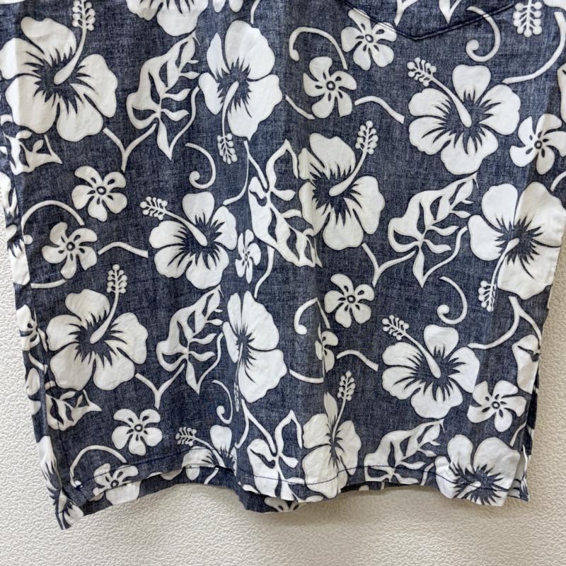 古着 USED シャツ、ブラウス 半袖 Go Barefoot ゴーベアフット USA製 ハイビスカス 花柄 プルオーバー 半袖 ハワイアン アロハ シャツ 白 紺 ホワイト ネイビー S 白 / ホワイト / white X 紺 / ネイビー / navy メンズ USED 古着 中古 50135155