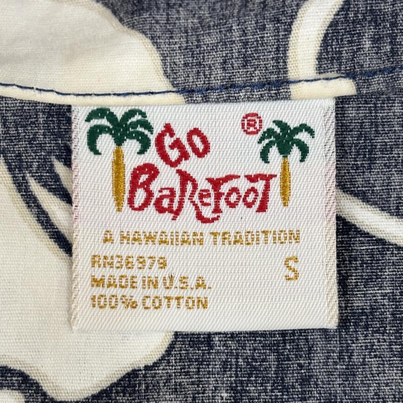 古着 USED シャツ、ブラウス 半袖 Go Barefoot ゴーベアフット USA製 ハイビスカス 花柄 プルオーバー 半袖 ハワイアン アロハ シャツ 白 紺 ホワイト ネイビー S 白 / ホワイト / white X 紺 / ネイビー / navy メンズ USED 古着 中古 50135155