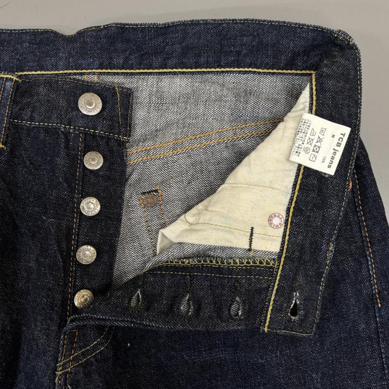 古着 USED パンツ デニム、ジーンズ TCB jeans ティーシービージーンズ 革パッチ 赤耳 Vステッチ 隠しリベット テーパード デニム パンツ インディゴ 30インチ インディゴ / インディゴ / Indigo メンズ USED 古着 中古 50135161