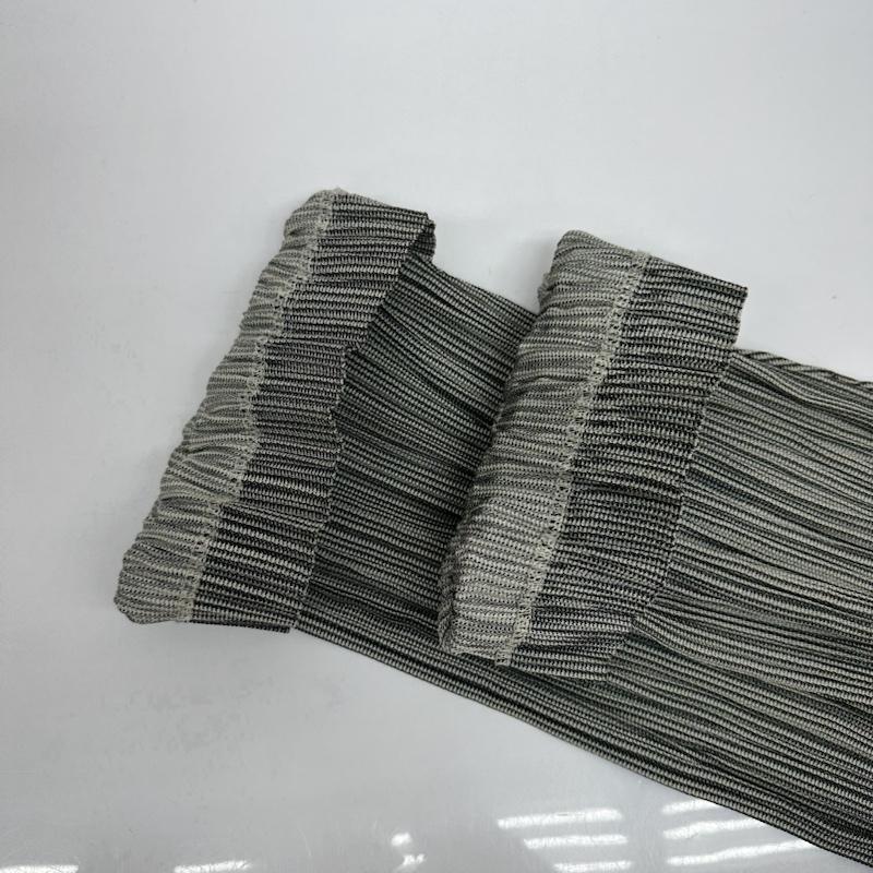 イッセイミヤケ ISSEY MIYAKE パンツ スラックス PLEATS PLEASE プリーツ 加工 ストライプ ロング パンツ IM71-FF903 S 白 / ホワイト / white X 黒 / ブラック / black レディース USED 古着 中古 50135163