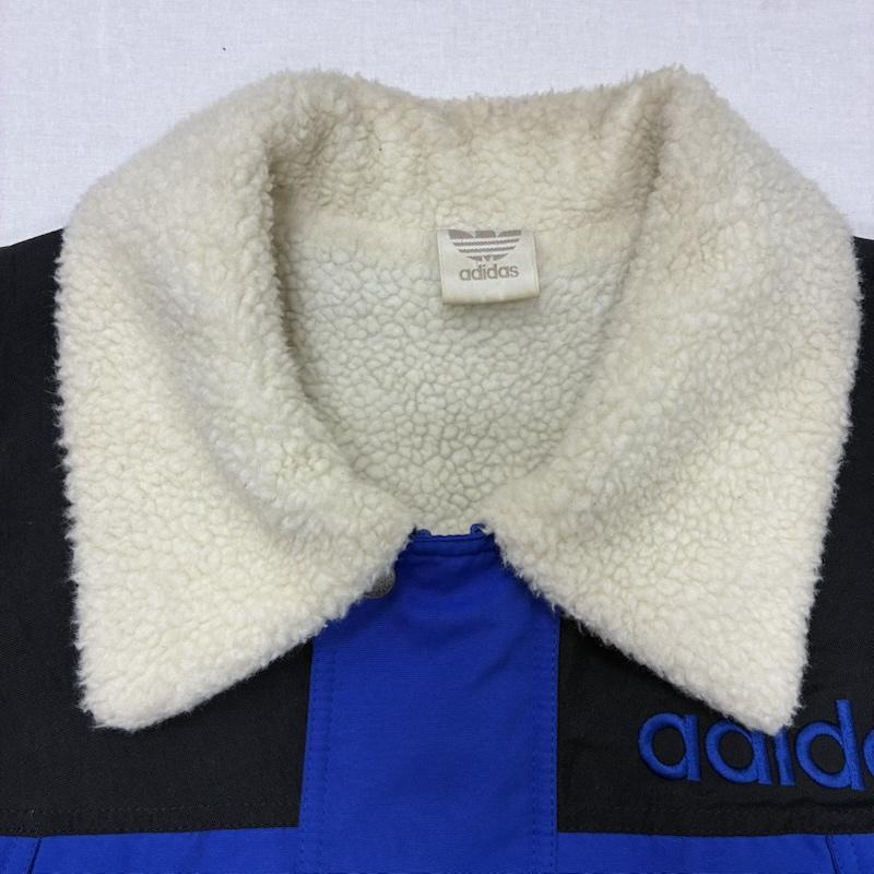 アディダス adidas ジャケット、上着 ジャンパー、ブルゾン 80 s 白タグ 裏ボア ナイロン ジャケット AA-5181 デサント製 オールド ヴィンテージ L ロゴ、文字 青 / ブルー / blue X 黒 / ブラック / black X 白 / ホワイト / white メンズ USED 古着 中古 50135186