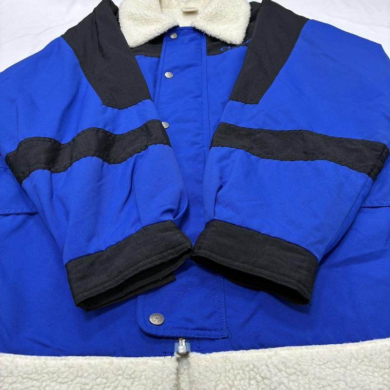 アディダス adidas ジャケット、上着 ジャンパー、ブルゾン 80 s 白タグ 裏ボア ナイロン ジャケット AA-5181 デサント製 オールド ヴィンテージ L ロゴ、文字 青 / ブルー / blue X 黒 / ブラック / black X 白 / ホワイト / white メンズ USED 古着 中古 50135186