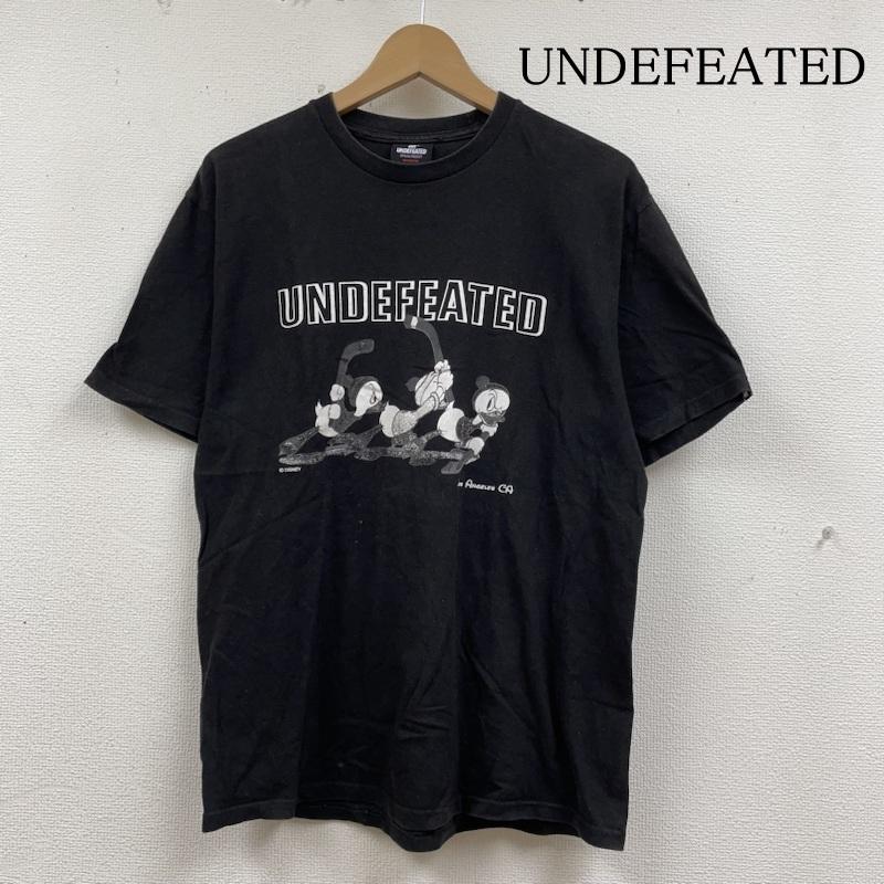 アンディフィーテッド UNDEFEATED Tシャツ 半袖 半袖 Tシャツ ディズニー コラボ ドナルド ヒューイ デューイ ルーイ ロゴ プリント クルーネック M ロゴ、文字 X キャラクター X プリント 黒 / ブラック / black メンズ USED 古着 中古 50135190