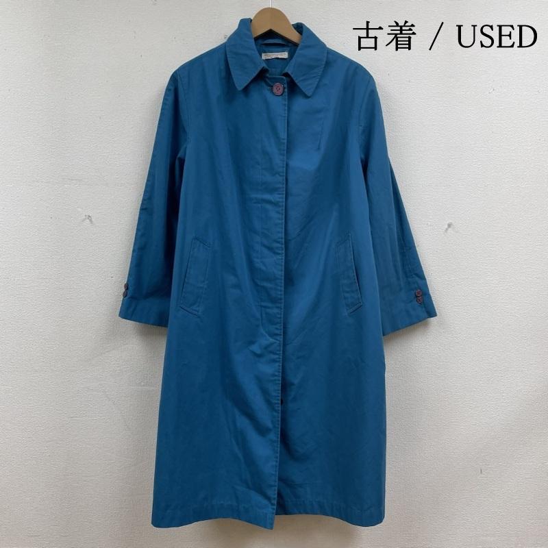 古着 USED コート コート一般 トレンチ ロングコート ボタン ジャケット スプリングコート 無地 無地 青 / ブルー / blue レディース USED 古着 中古 50135208
