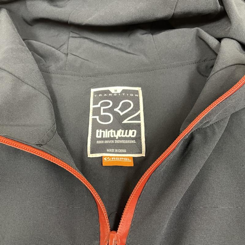 古着 USED ジャケット、上着 ジャンパー、ブルゾン ThirtyTwo 32 4TS Stack Pullover マウンテン パーカー ナイロン ジャケット フルジップアップ ロゴ M ロゴ、文字 X プリント 黒 / ブラック / black メンズ USED 古着 中古 50135214