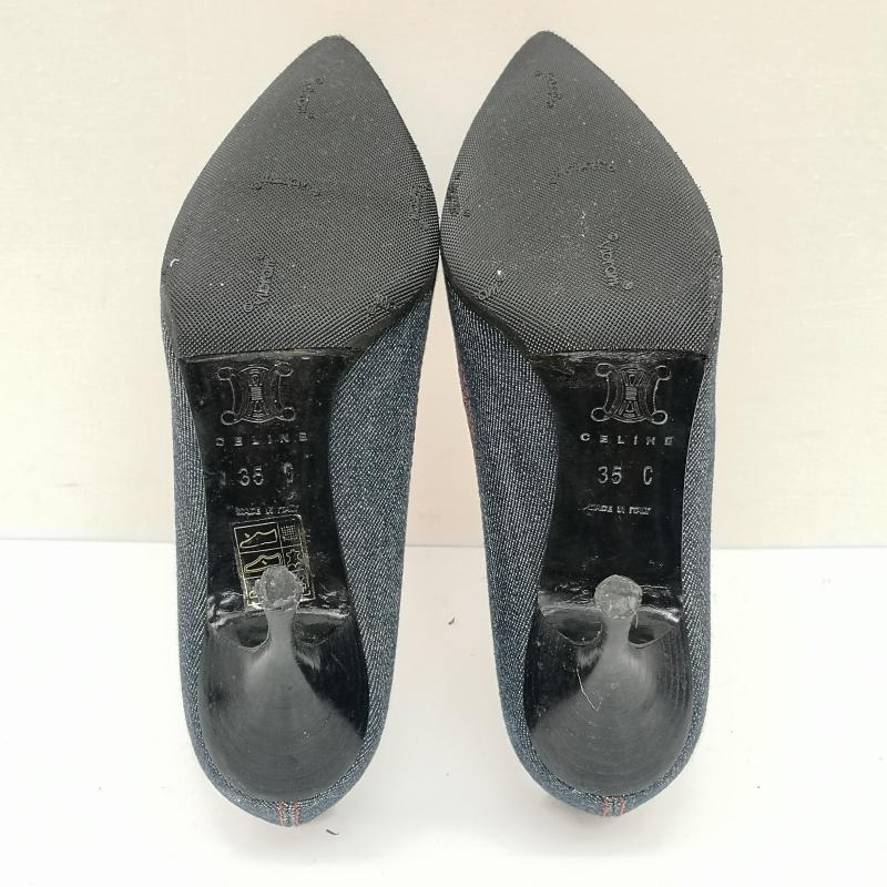 セリーヌ CELINE パンプス パンプス デニム パンプス サークルロゴ 35 22.0cm インディゴ / インディゴ / Indigo レディース USED 古着 中古 50135265
