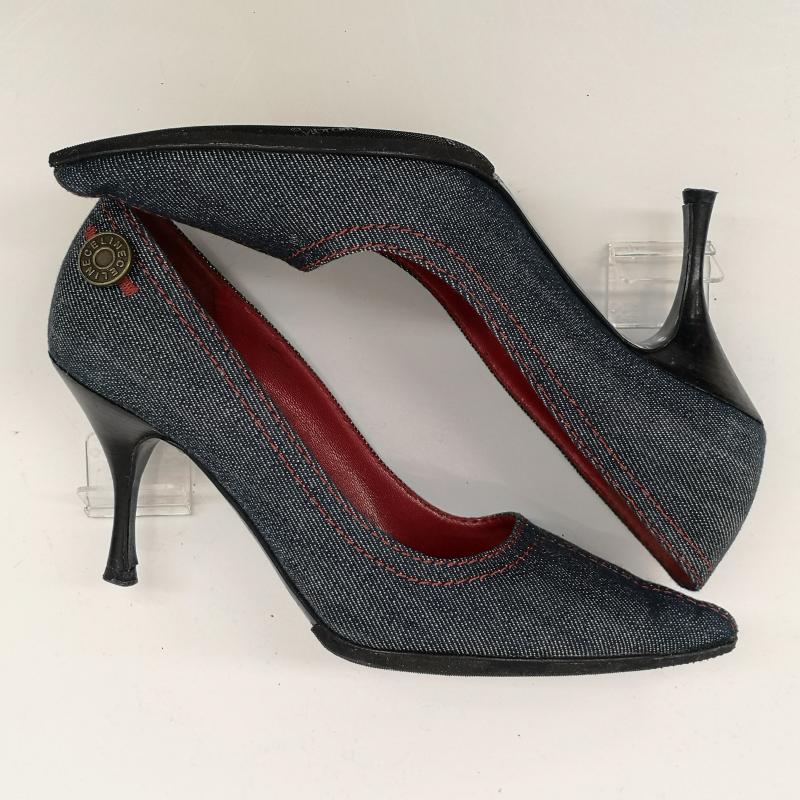 セリーヌ CELINE パンプス パンプス デニム パンプス サークルロゴ 35 22.0cm インディゴ / インディゴ / Indigo レディース USED 古着 中古 50135265