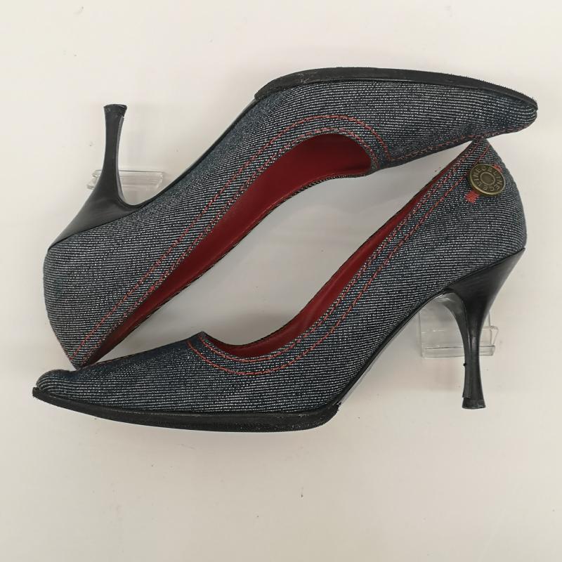 セリーヌ CELINE パンプス パンプス デニム パンプス サークルロゴ 35 22.0cm インディゴ / インディゴ / Indigo レディース USED 古着 中古 50135265