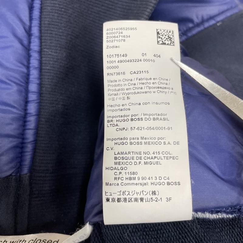 ヒューゴボス HUGO BOSS ジャケット、上着 ジャンパー、ブルゾン 中綿 ジャケット ブルゾン ニット切替 ジップアップ ハイブリッド ロゴプレート フード S ロゴ、文字 紺 / ネイビー / navy メンズ USED 古着 中古 50135331