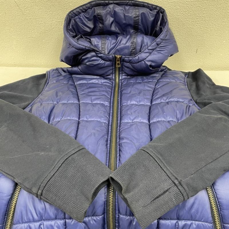 ヒューゴボス HUGO BOSS ジャケット、上着 ジャンパー、ブルゾン 中綿 ジャケット ブルゾン ニット切替 ジップアップ ハイブリッド ロゴプレート フード S ロゴ、文字 紺 / ネイビー / navy メンズ USED 古着 中古 50135331