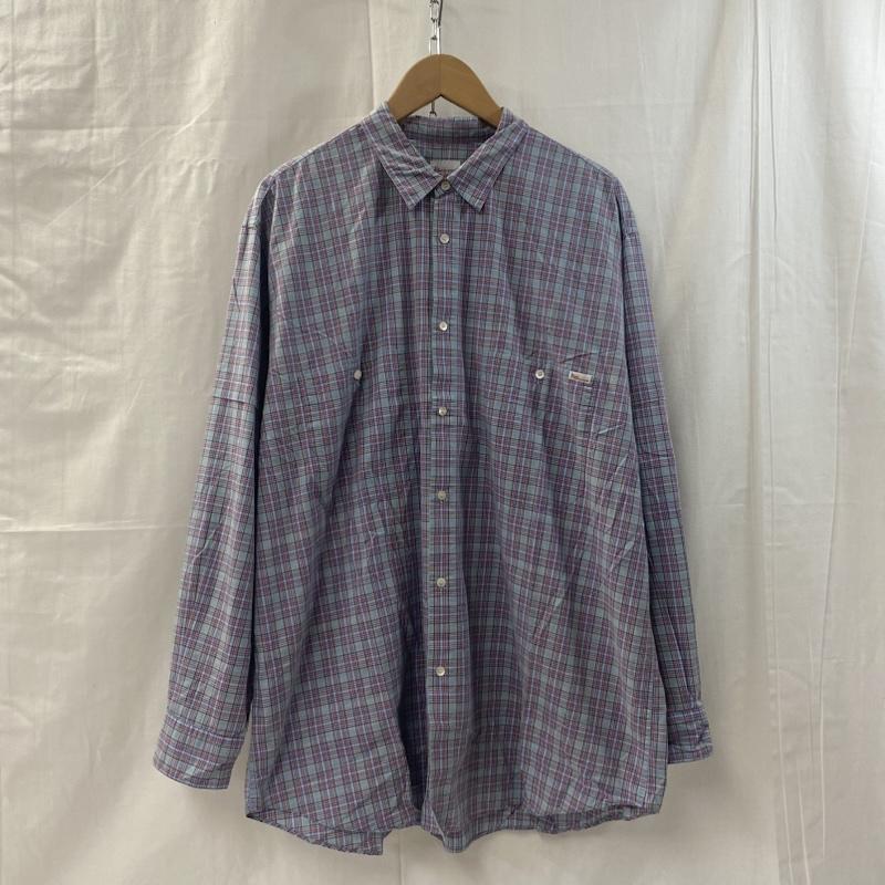 パパス Papas MANIERE DE HEMING シャツ、ブラウス 長袖 papas WORLD TOUR マドラスチェック 長袖シャツ ブルー LL LL チェック 水色 / ライトブルー / メンズ USED 古着 中古 50135348