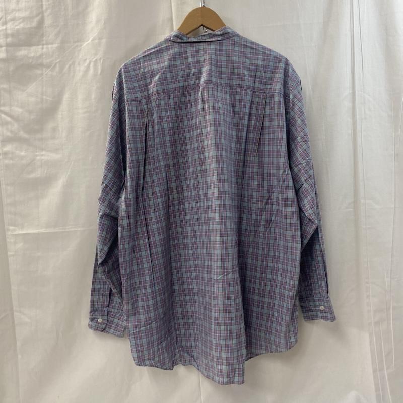 パパス Papas MANIERE DE HEMING シャツ、ブラウス 長袖 papas WORLD TOUR マドラスチェック 長袖シャツ ブルー LL LL チェック 水色 / ライトブルー / メンズ USED 古着 中古 50135348