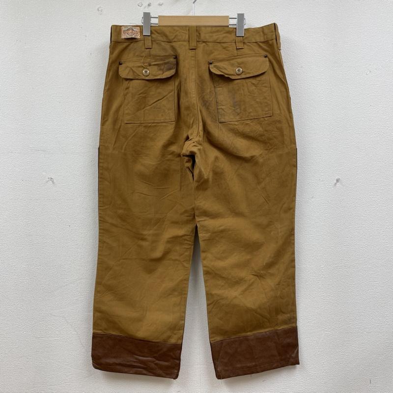 古着 USED パンツ ワークパンツ、ペインターパンツ SAFTBAK ハンティング パンツ 80s 90s ダック地 レザー ダブルニー ワークパンツ ロゴ、文字 ベージュ / ベージュ / beige X 茶 / ブラウン / brown メンズ USED 古着 中古 50135358