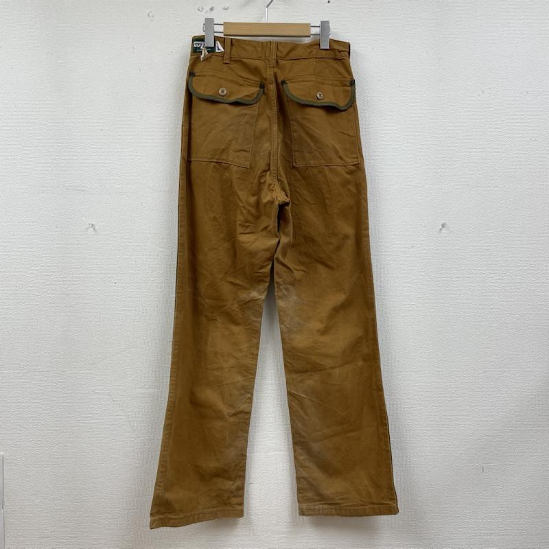 古着 USED パンツ ワークパンツ、ペインターパンツ USA製 SAFTBAK レザーダブルニー ワーク パンツ 80s ハンティング 異素材 30インチ ロゴ、文字 茶 / ブラウン / brown X カーキ / カーキ / khaki メンズ USED 古着 中古 50135360