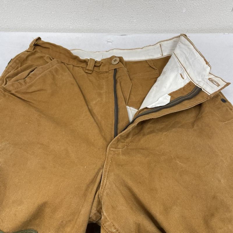 古着 USED パンツ ワークパンツ、ペインターパンツ USA製 SAFTBAK レザーダブルニー ワーク パンツ 80s ハンティング 異素材 30インチ ロゴ、文字 茶 / ブラウン / brown X カーキ / カーキ / khaki メンズ USED 古着 中古 50135360