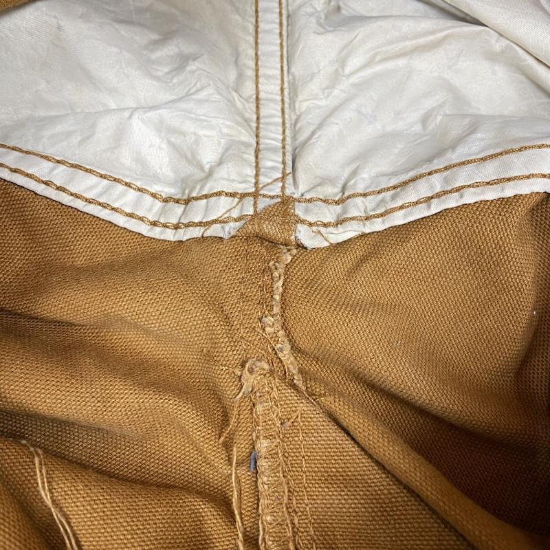 古着 USED パンツ ワークパンツ、ペインターパンツ USA製 SAFTBAK レザーダブルニー ワーク パンツ 80s ハンティング 異素材 30インチ ロゴ、文字 茶 / ブラウン / brown X カーキ / カーキ / khaki メンズ USED 古着 中古 50135360