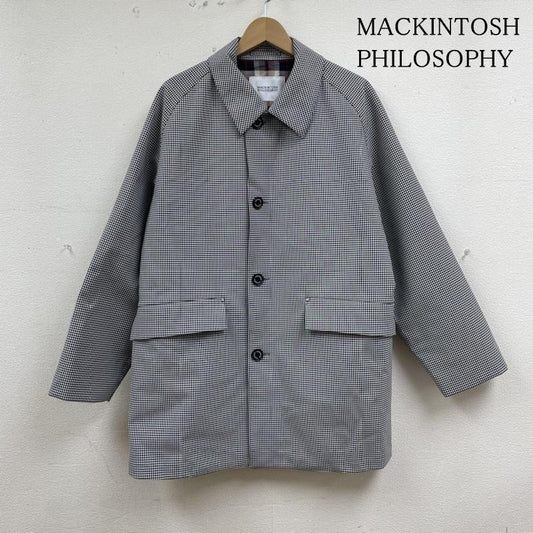 マッキントッシュ フィロソフィー MACKINTOSH PHILOSOPHY コート コート一般 ステンカラー コート 3層 ポリエステルブロード TIVERTON ギンガムチェック H1C57-165-05 38 チェック 白 / ホワイト / white X 黒 / ブラック / black メンズ USED 古着 中古 50135397