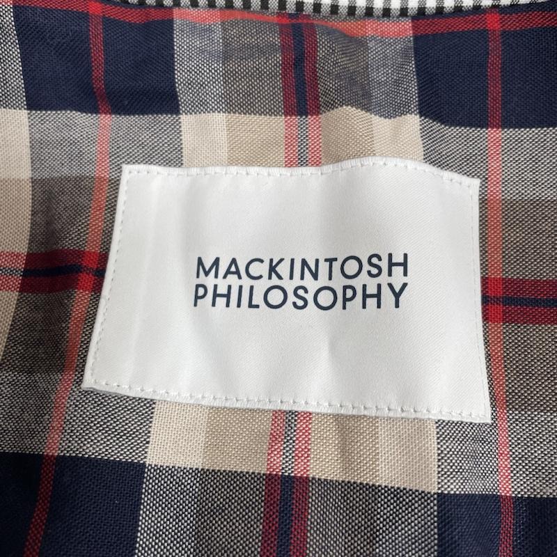 マッキントッシュ フィロソフィー MACKINTOSH PHILOSOPHY コート コート一般 ステンカラー コート 3層 ポリエステルブロード TIVERTON ギンガムチェック H1C57-165-05 38 チェック 白 / ホワイト / white X 黒 / ブラック / black メンズ USED 古着 中古 50135397