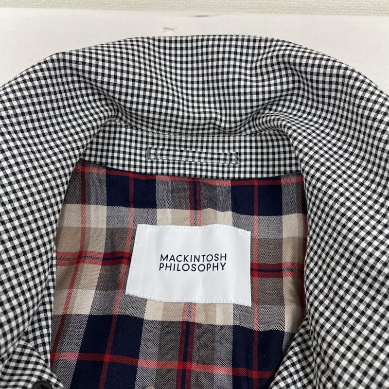マッキントッシュ フィロソフィー MACKINTOSH PHILOSOPHY コート コート一般 ステンカラー コート 3層 ポリエステルブロード TIVERTON ギンガムチェック H1C57-165-05 38 チェック 白 / ホワイト / white X 黒 / ブラック / black メンズ USED 古着 中古 50135397