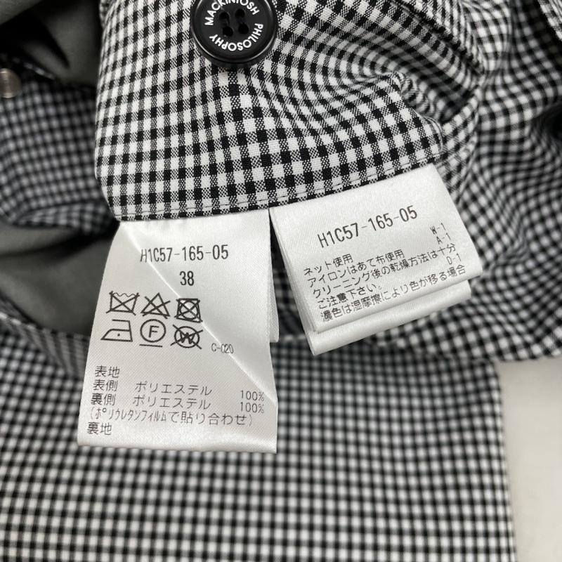 マッキントッシュ フィロソフィー MACKINTOSH PHILOSOPHY コート コート一般 ステンカラー コート 3層 ポリエステルブロード TIVERTON ギンガムチェック H1C57-165-05 38 チェック 白 / ホワイト / white X 黒 / ブラック / black メンズ USED 古着 中古 50135397