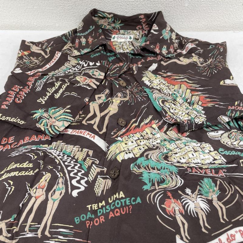 ワコマリア WACKO MARIA シャツ、ブラウス 半袖 14ss THE GUILTY PARTIES ブラジル レーヨン アロハ シャツ 総柄 開襟 S 総柄 茶 / ブラウン / brown X マルチカラー / マルチカラー / multicolor メンズ USED 古着 中古 50135398