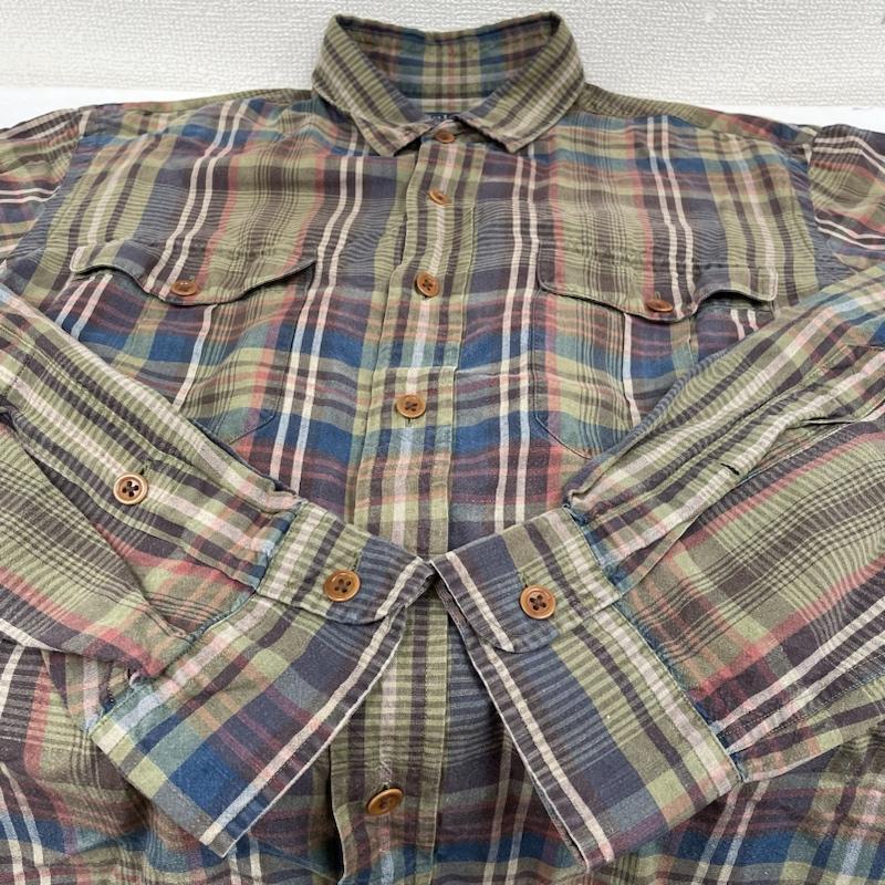 ポロバイラルフローレン Polo by RALPH LAUREN シャツ、ブラウス 長袖 長袖 シャツ ブラウス チェック柄 リネン 麻 64％ シルク 36％ サファリシャツ L チェック マルチカラー / マルチカラー / multicolor メンズ USED 古着 中古 50135399