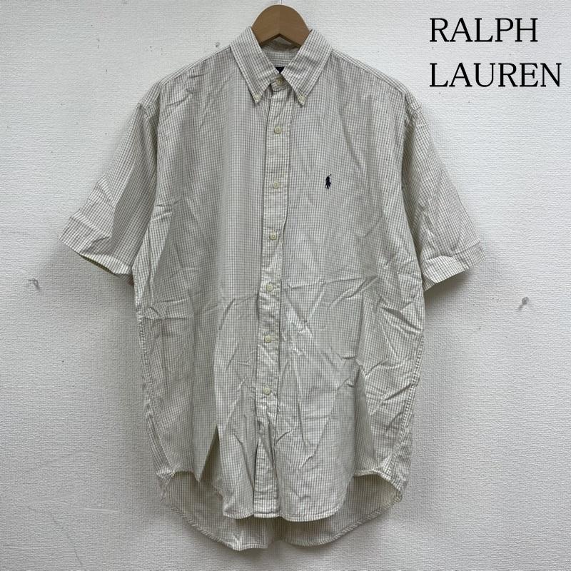 ラルフローレン RALPHLAUREN シャツ、ブラウス 半袖 90s BLAIRE チェック柄 ボタンダウン 半袖 オックスフォード コットンシャツ ロゴ 刺繍 M チェック X ロゴ、文字 X 刺繍 オフホワイト / オフホワイト / メンズ USED 古着 中古 50135402