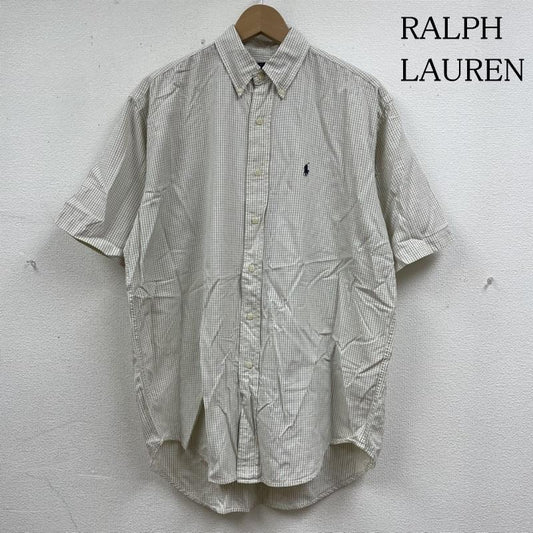 ラルフローレン RALPHLAUREN シャツ、ブラウス 半袖 90s BLAIRE チェック柄 ボタンダウン 半袖 オックスフォード コットンシャツ ロゴ 刺繍 M チェック X ロゴ、文字 X 刺繍 オフホワイト / オフホワイト / メンズ USED 古着 中古 50135402