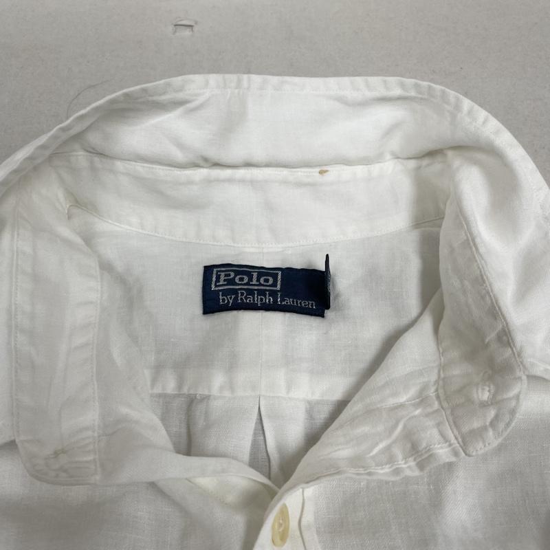 ポロバイラルフローレン Polo by RALPH LAUREN シャツ、ブラウス 長袖 90s 長袖 シャツ 麻 100% リネン ホワイト 無地 ロングスリーブ 大きめ XXL 無地 白 / ホワイト / white メンズ USED 古着 中古 50135403