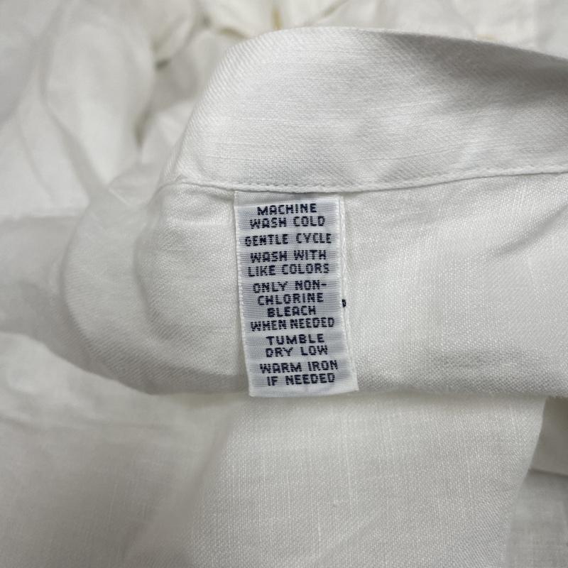 ポロバイラルフローレン Polo by RALPH LAUREN シャツ、ブラウス 長袖 90s 長袖 シャツ 麻 100% リネン ホワイト 無地 ロングスリーブ 大きめ XXL 無地 白 / ホワイト / white メンズ USED 古着 中古 50135403