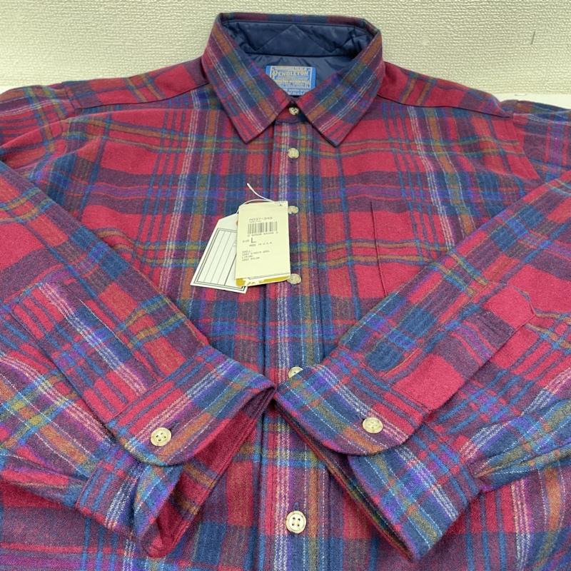 ペンドルトン PENDLETON シャツ、ブラウス 長袖 70 80s USA製 チェック ウール 長袖 シャツ タグ付き L チェック マルチカラー / マルチカラー / multicolor メンズ USED 古着 中古 50135419