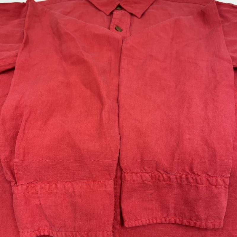 ポロバイラルフローレン Polo by RALPH LAUREN シャツ、ブラウス 長袖 90s 長袖 サファリ シャツ リネン 66% 麻 シルク 34% 無地 L 無地 赤 / レッド / red メンズ USED 古着 中古 50135420