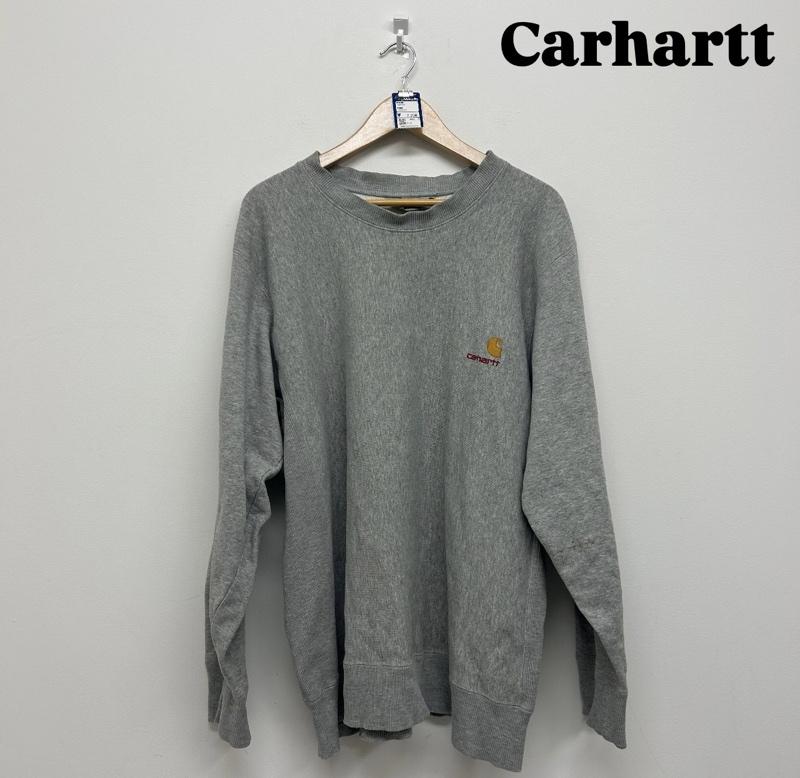カーハート Carhartt トレーナー 長袖 Carhartt カーハート 長袖 トレーナー Sweat 02810-3302 L ワンポイント 灰 / グレー / gray メンズ USED 古着 中古 50135428