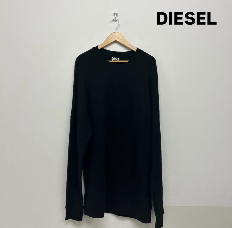 ディーゼル DIESEL トレーナー 長袖 DISEL スウェット A02704 S-KRIB XL 無地 黒 / ブラック / black メンズ USED 古着 中古 50135494