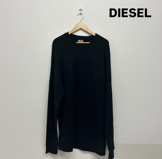 ディーゼル DIESEL トレーナー 長袖 DISEL スウェット A02704 S-KRIB XL 無地 黒 / ブラック / black メンズ USED 古着 中古 50135494